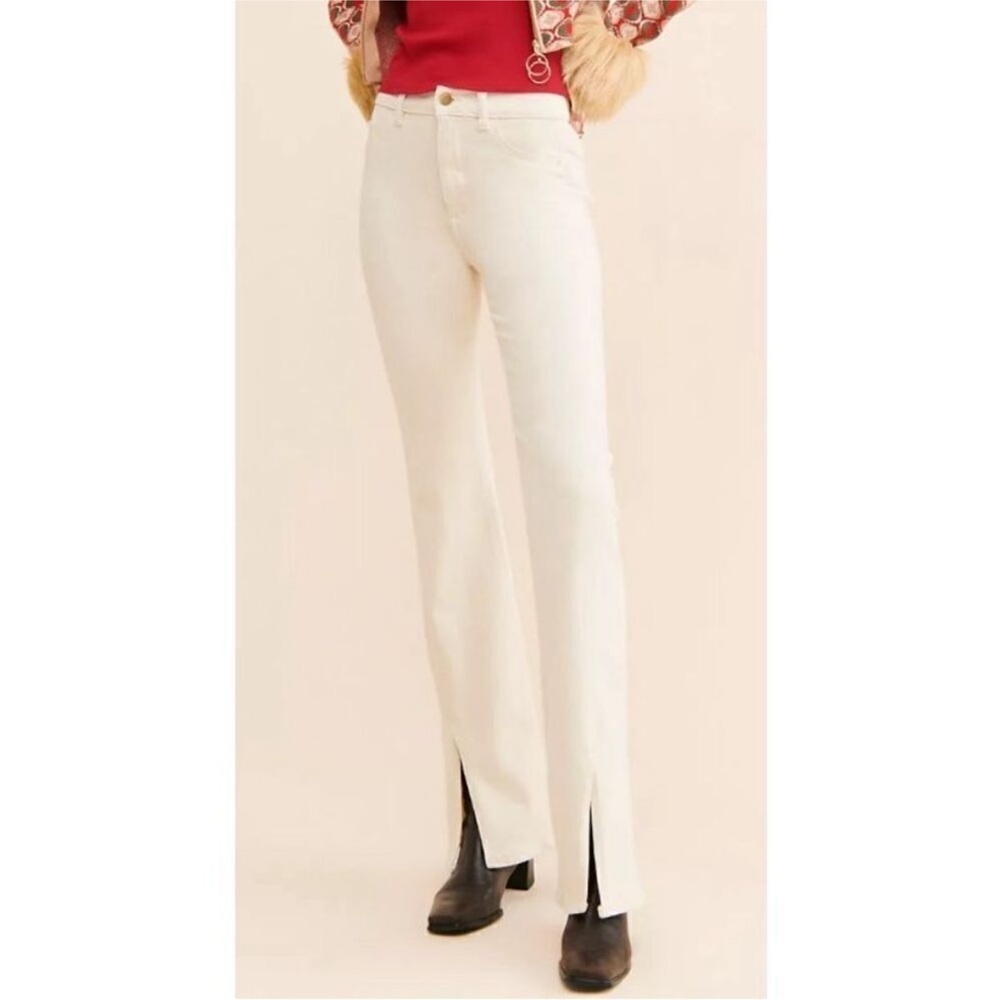 DL1961 Bridget Bootcut High Rise Instasculpt 33” Cream Jeans Sz 26